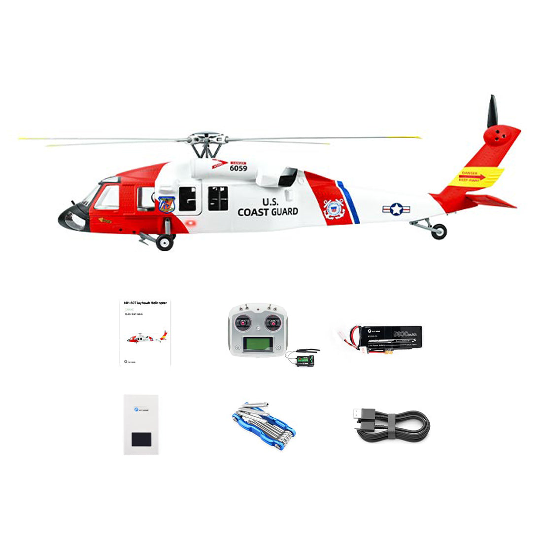 FLYWING UH-60 RTF 2.4G 6CH 470-Class Large Scale GPS Military RC Helicopter Model with ACE Flight Controller - stirlingkit