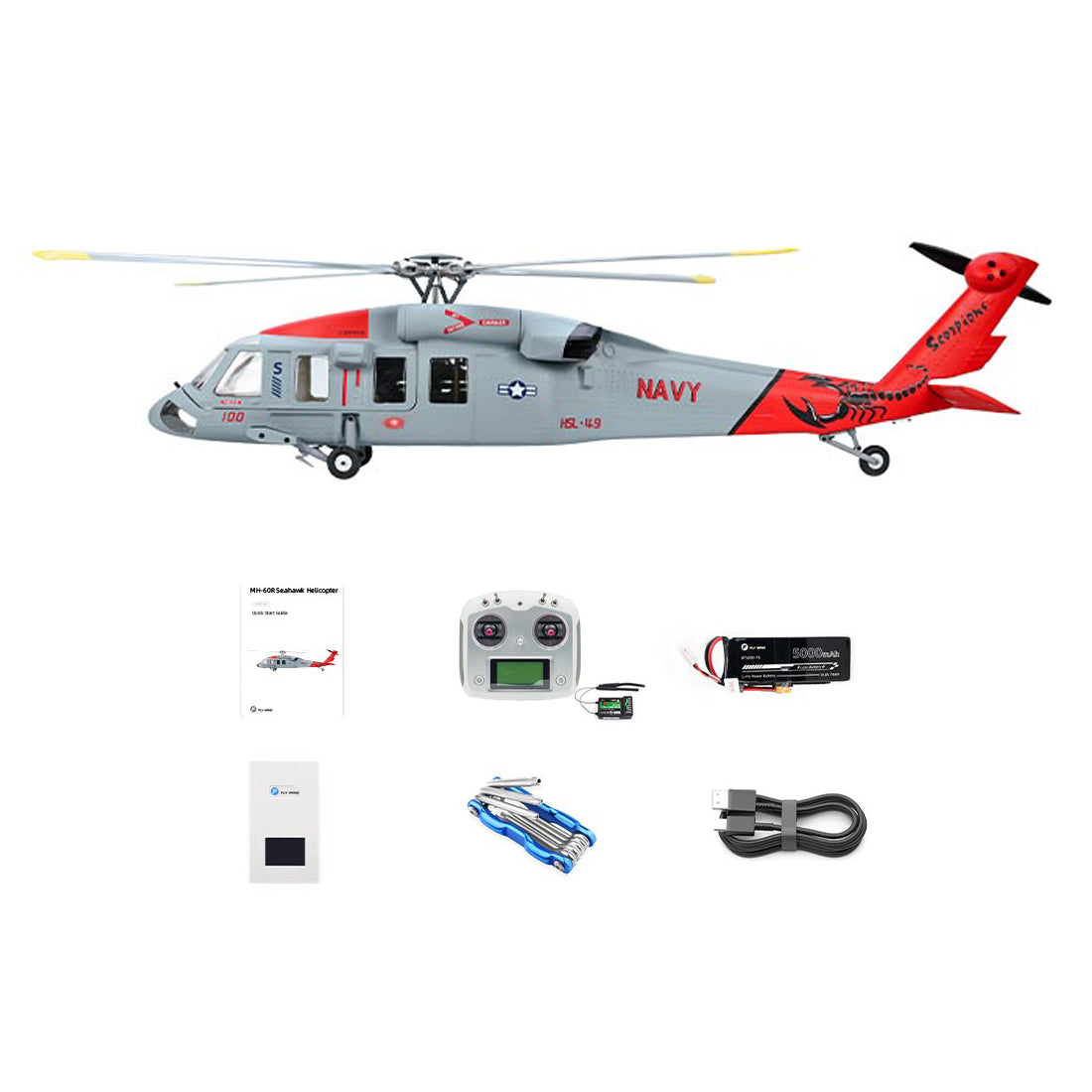 FLYWING UH-60 RTF 2.4G 6CH 470-Class Large Scale GPS Military RC Helicopter Model with ACE Flight Controller - stirlingkit