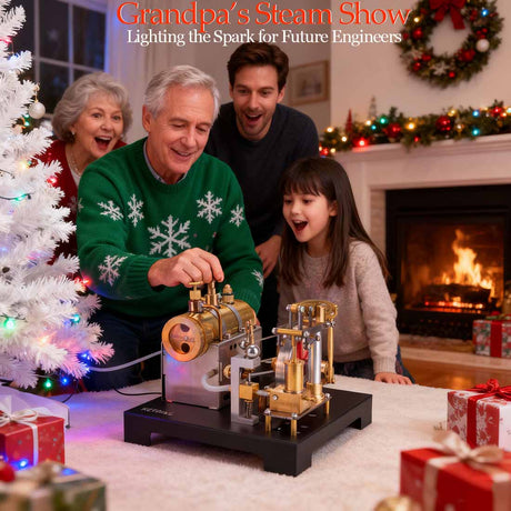 RETROL DIY Steam Beam Engine Model with Boiler & Centrifugal Flyball Governor Model Assembly Kit