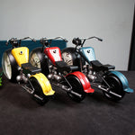 Handcrafted Retro Motorcycle Model with Clock Desk Toy for Biker - stirlingkit