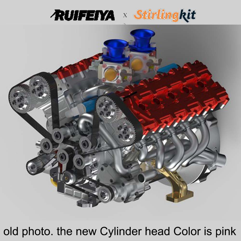 RUIFEIYA V10-150 1/4-Scale V10 Engine Model High Performance – 150cc DOHC, 40-Valve, 4-Stroke, Water-Cooled, Limited Edition Up to 11,000 RPM