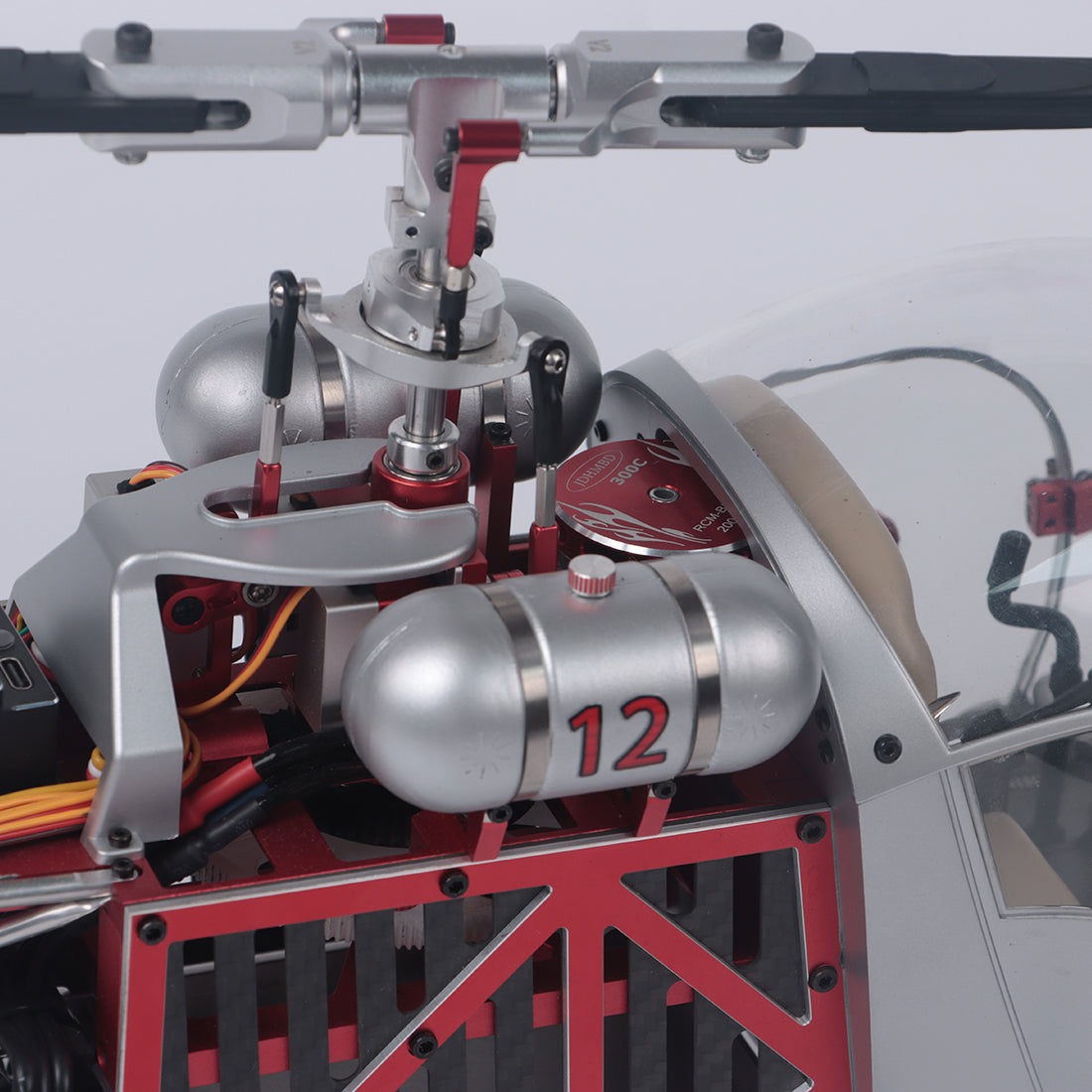 WOLFBUSH CNC Aluminum 450 Size Bell-47 Scale RC Helicopter FPV RTF with H1 pro Flight Controller - stirlingkit