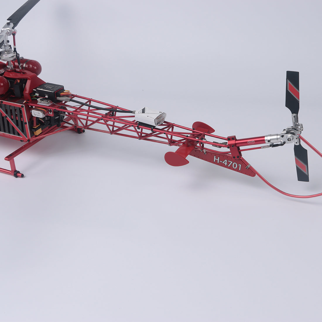 WOLFBUSH CNC Aluminum 450 Size Bell-47 Scale RC Helicopter FPV RTF with H1 pro Flight Controller - stirlingkit