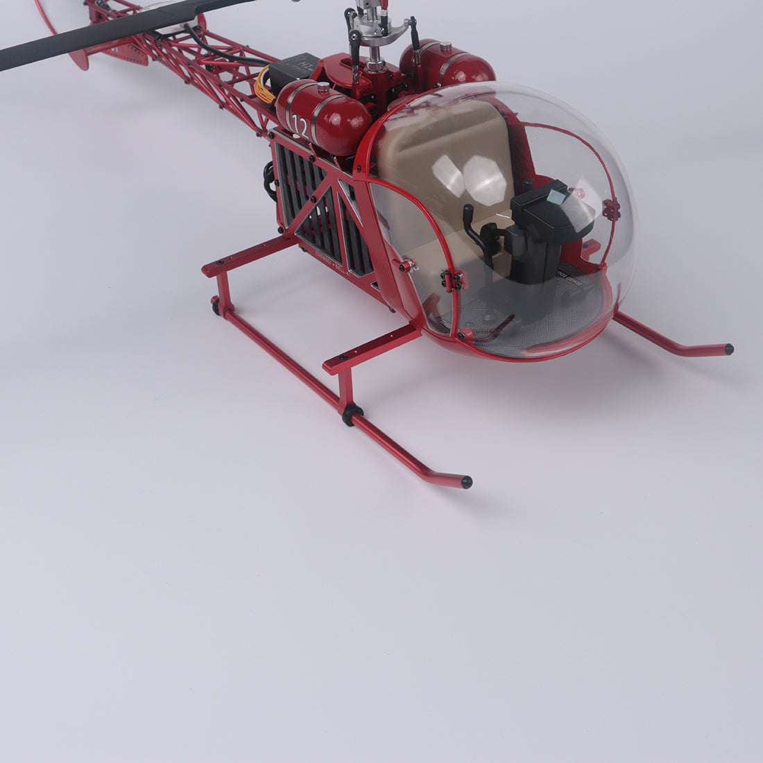 WOLFBUSH CNC Aluminum 450 Size Bell-47 Scale RC Helicopter FPV RTF with H1 pro Flight Controller - stirlingkit