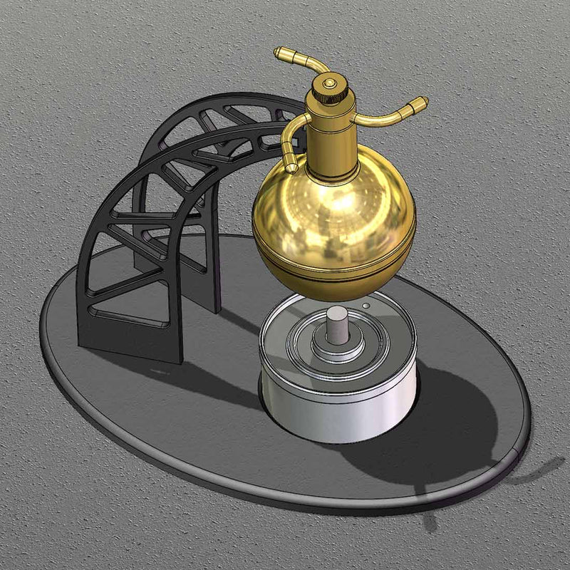 Aeolipile Hero's Steam Engine Bladeless Radial Steam Turbine Model Building Kits - stirlingkit