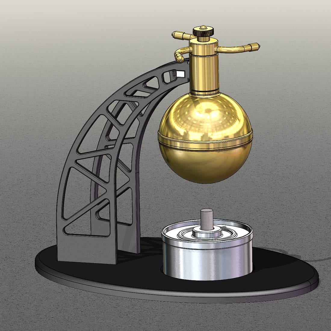 Aeolipile Hero's Steam Engine Bladeless Radial Steam Turbine Model Building Kits - stirlingkit