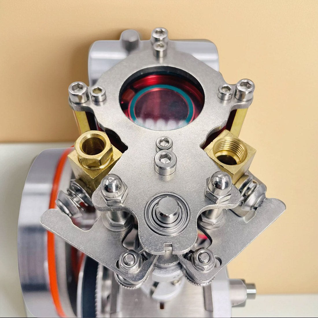 Alcohol-Powered Transparrent 16cc Four-Stroke Engine Model for Teaching Demonstration - stirlingkit