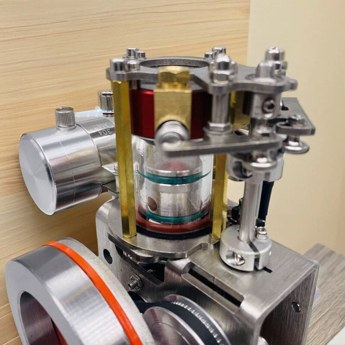 Alcohol-Powered Transparrent 16cc Four-Stroke Engine Model for Teaching Demonstration - stirlingkit