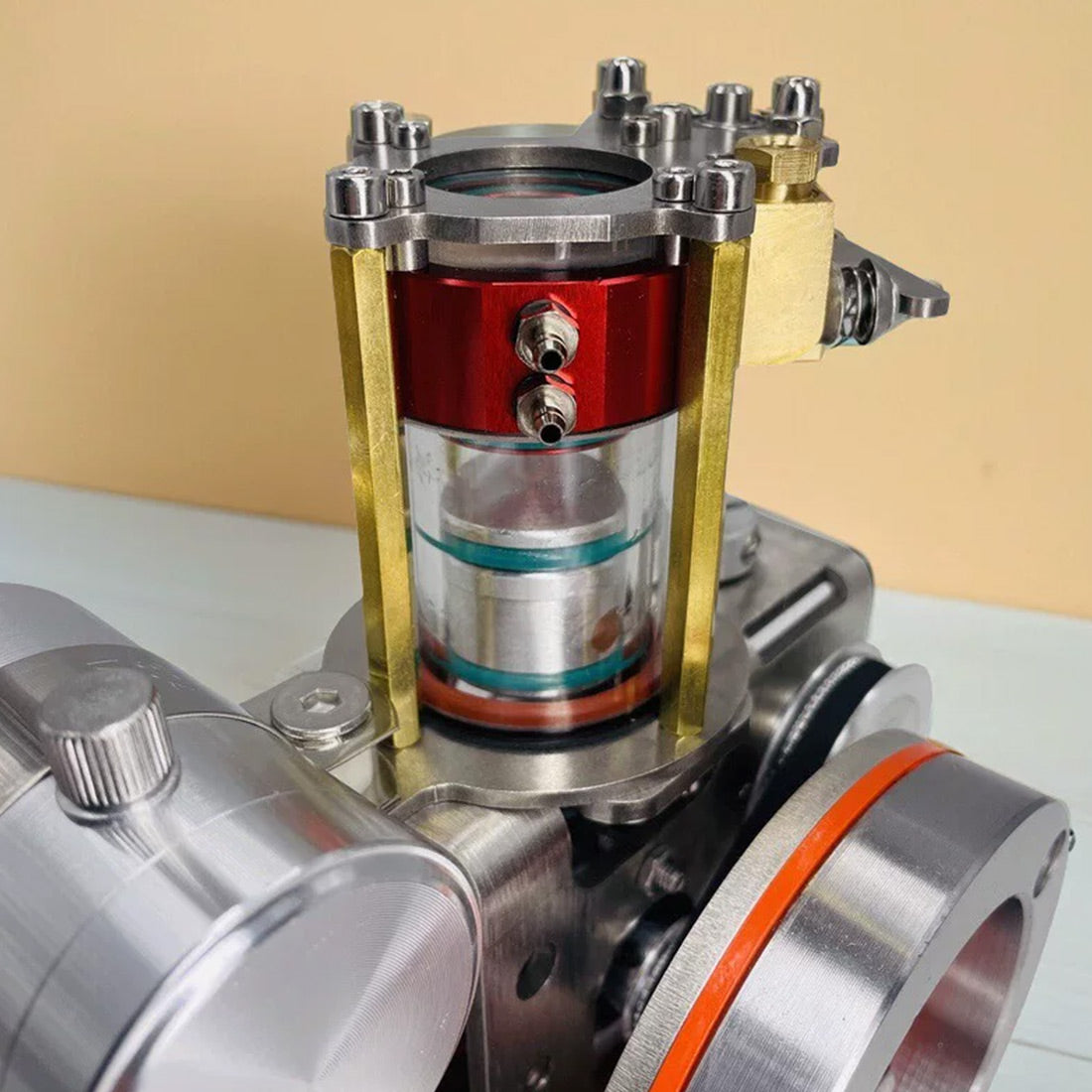 Alcohol-Powered Transparrent 16cc Four-Stroke Engine Model for Teaching Demonstration - stirlingkit
