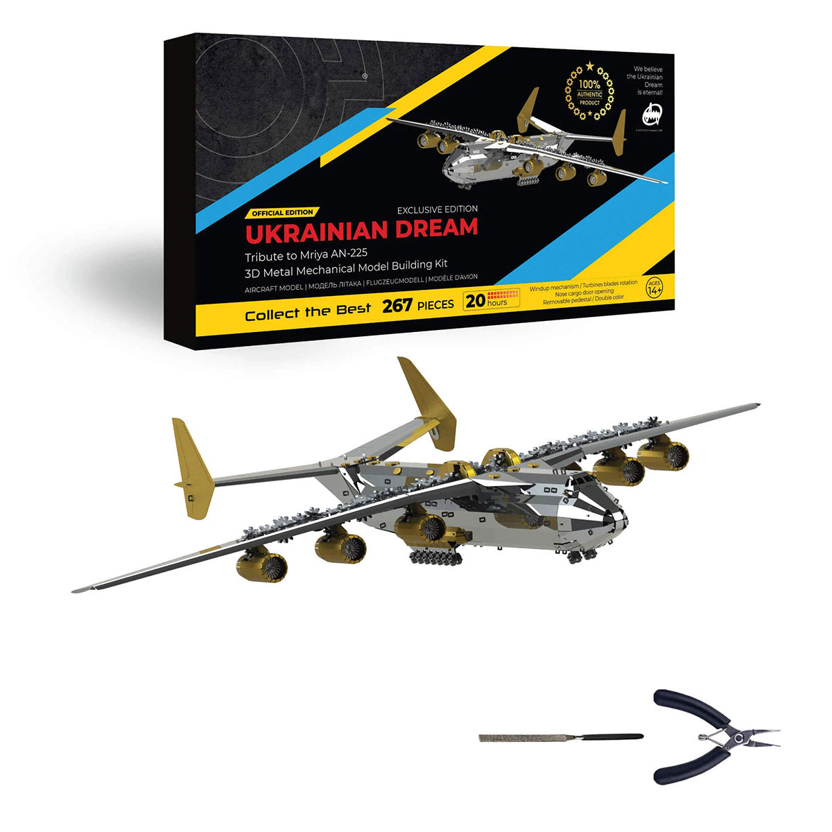 AN-225 MRIYA Aircraft Model Kit Stainless Steel 3D Metal Puzzle for Aviation Lovers - stirlingkit