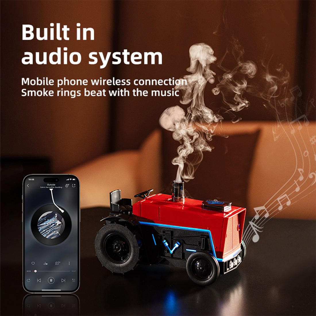 Antique Tractor Essential Oil Aroma Diffuser with Wireless Bluetooth Speaker - stirlingkit