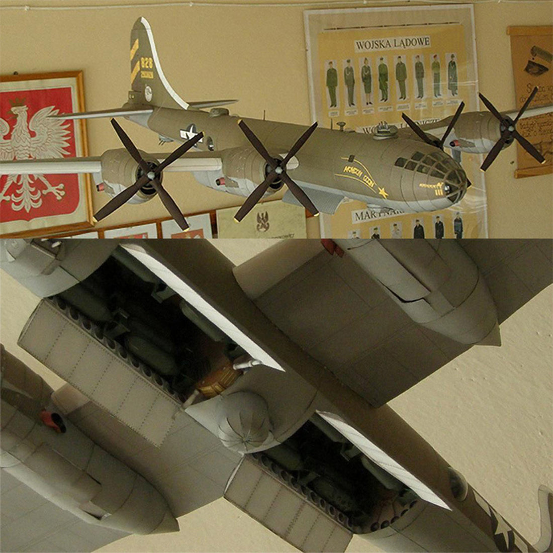 B-29 Heavy Bomber DIY Paper Model Building Kit Wingspam 93cm