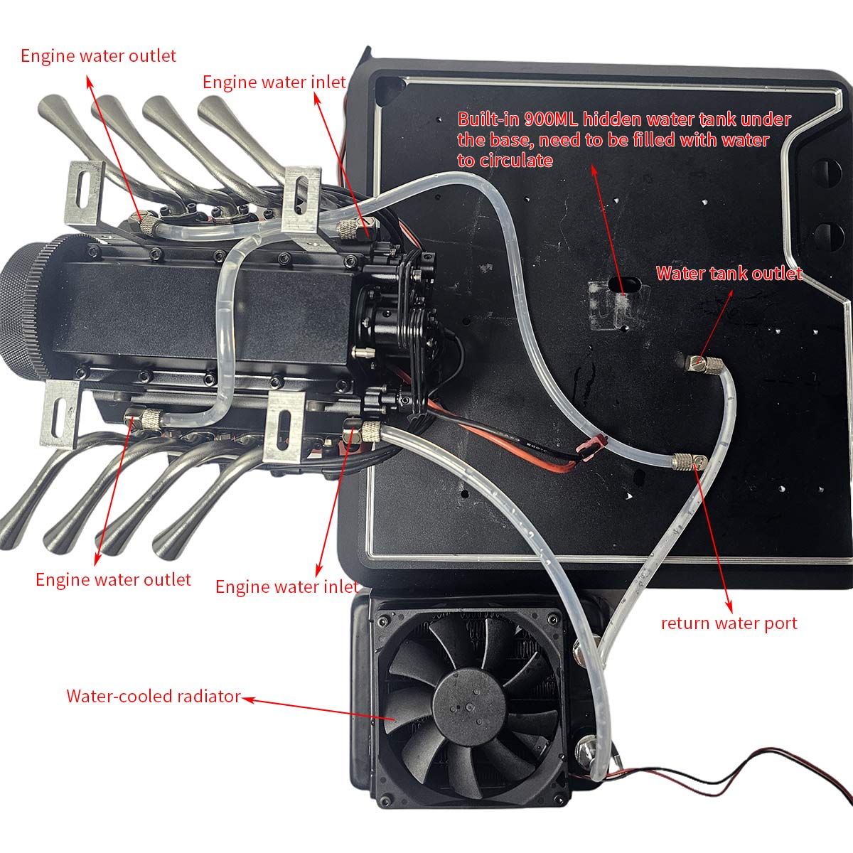 Base for TOYAN V8 FS-V800WGPC Gasoline Engine Model Kits ( New Version) Upgrade - stirlingkit