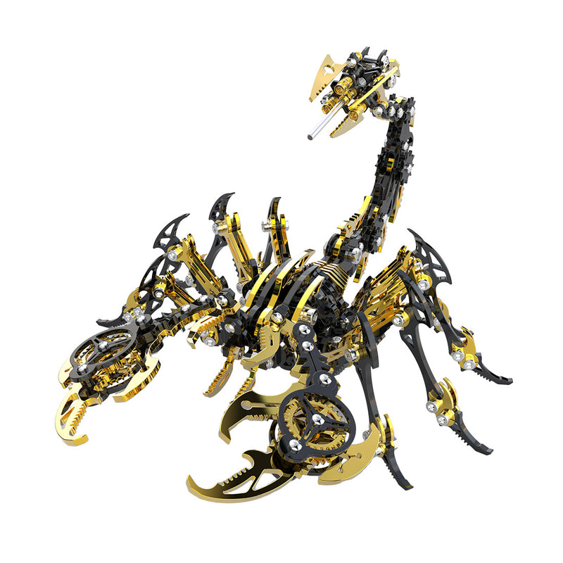 Black & Golden 3D Stainless Steek DIY Scorpion Metal Model Kits - stirlingkit