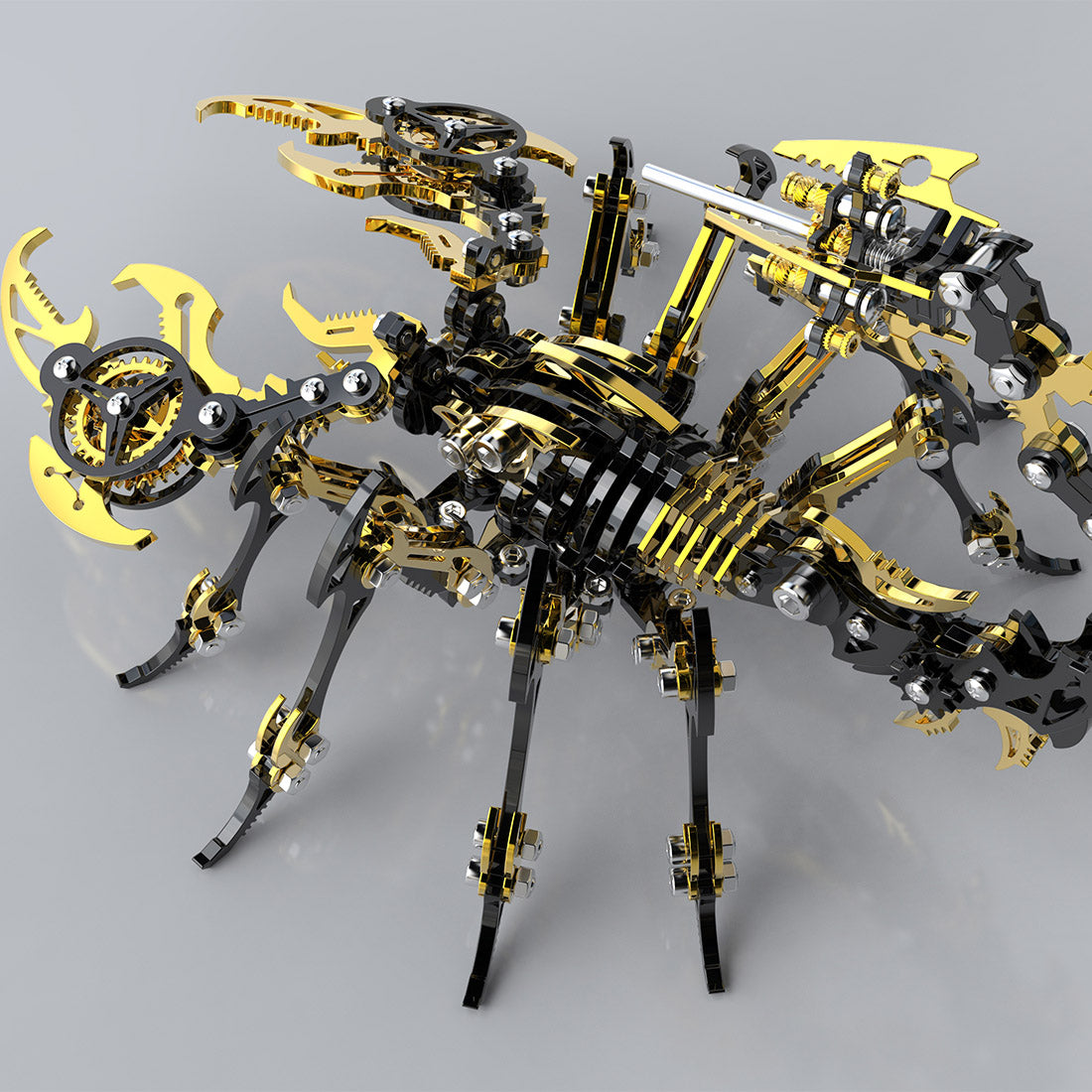 Black & Golden 3D Stainless Steek DIY Scorpion Metal Model Kits - stirlingkit
