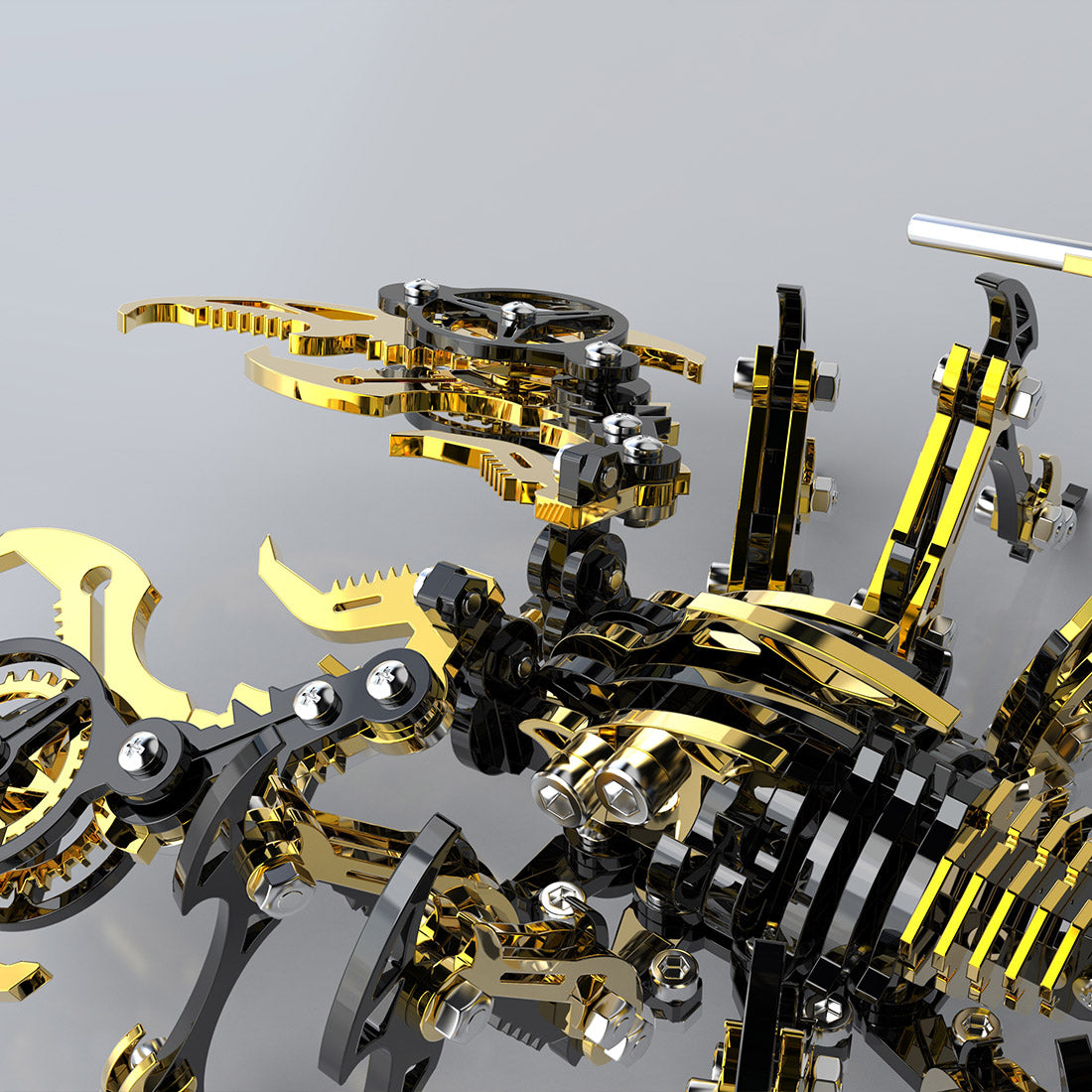 Black & Golden 3D Stainless Steek DIY Scorpion Metal Model Kits - stirlingkit