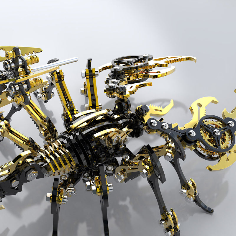 Black & Golden 3D Stainless Steek DIY Scorpion Metal Model Kits - stirlingkit