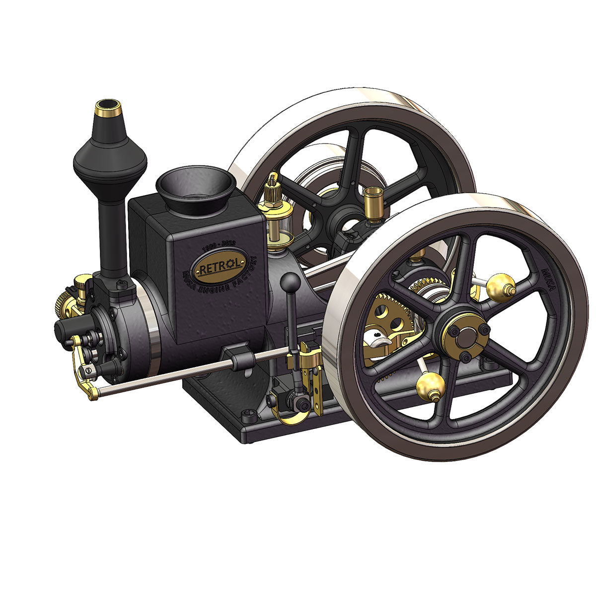 RETROL HM-01 Hit and Miss Engine Full Set with Stationary Engine Cart - stirlingkit
