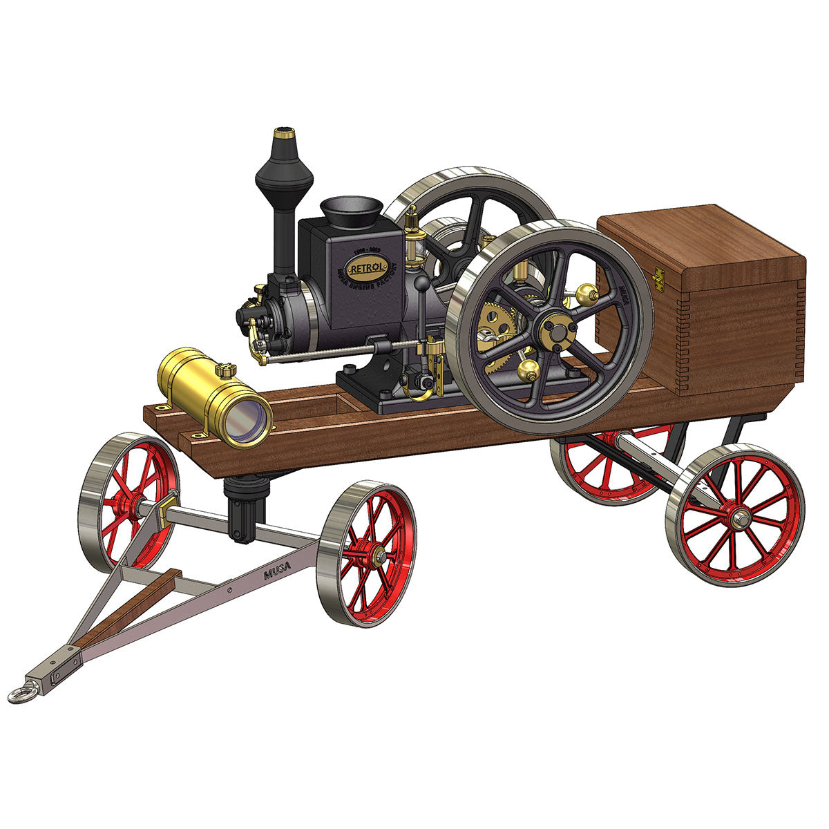 RETROL HM-01 Hit and Miss Engine Full Set with Stationary Engine Cart - stirlingkit