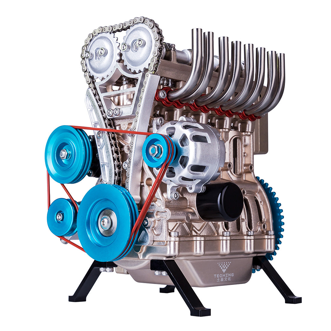 TECHING Build Your Own 4 Cylinder Engine Kits for Adults with Turbocharger DM111 Upgrade - stirlingkit