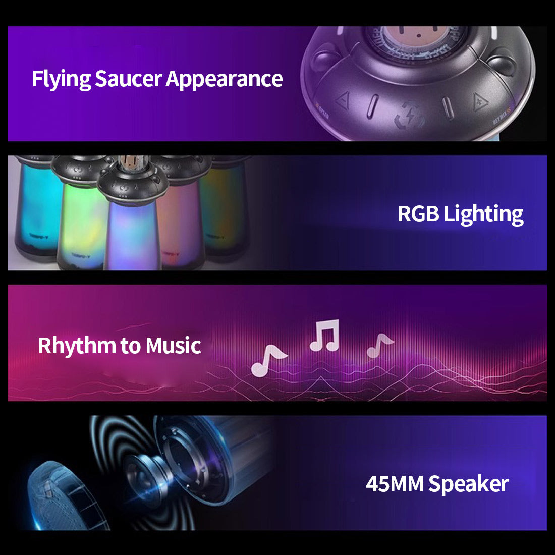 Portable Spaceship Multi-Media Bluetooth Party Speaker - stirlingkit