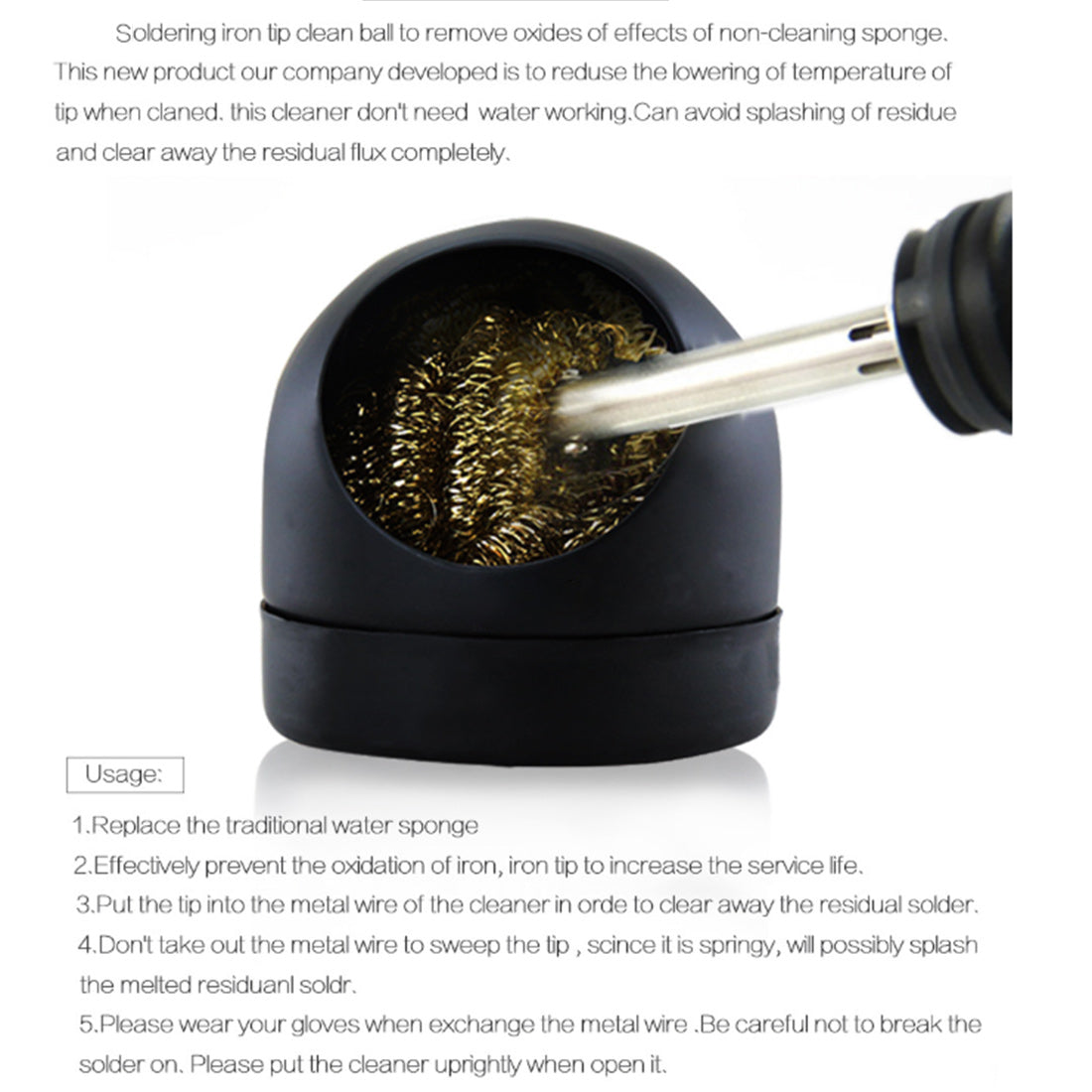 Brass Tip Cleaner with Holder for Circuit Sculpture Must-have Tool - stirlingkit
