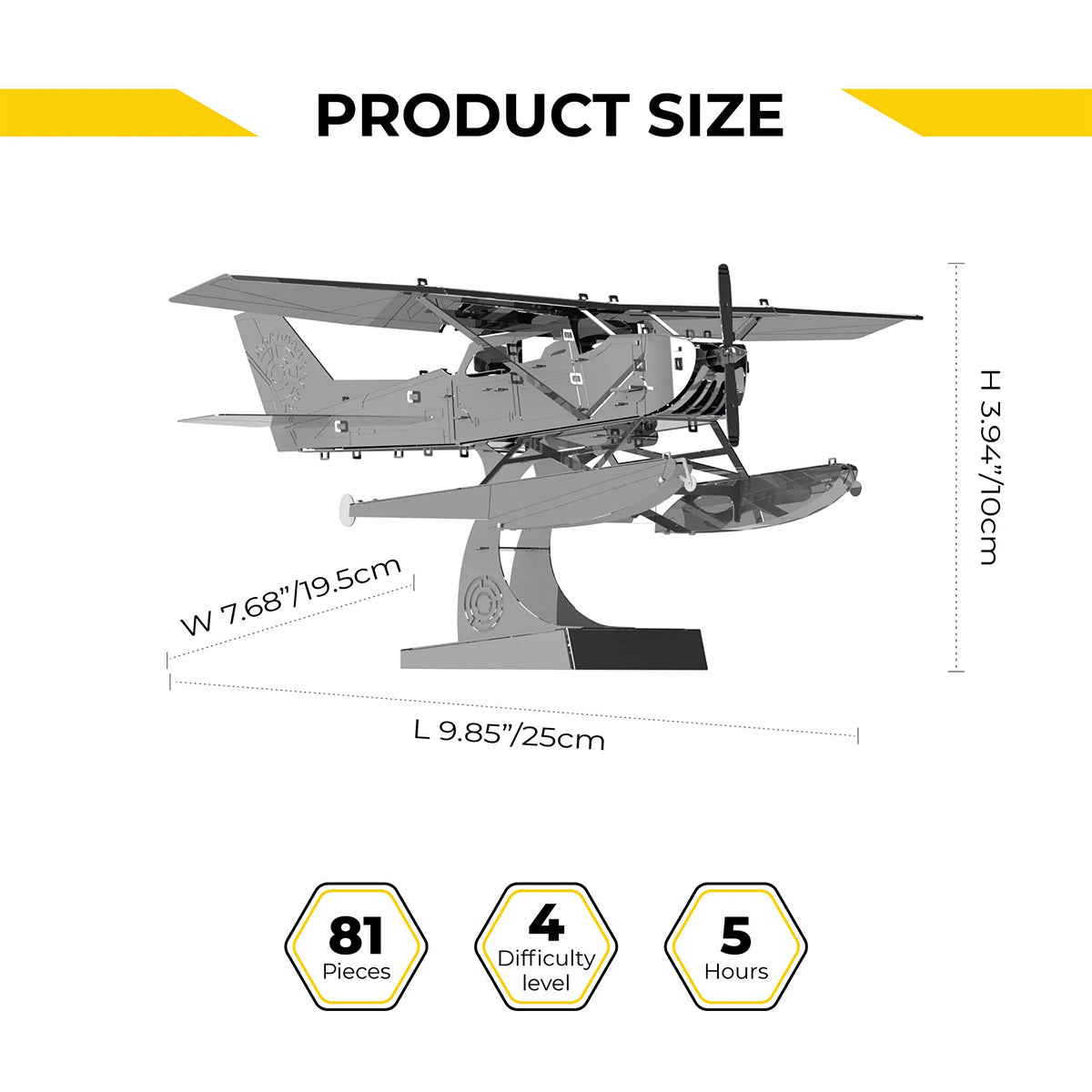 BREEZE DRIFTER CESSNA Seaplane 3D Metal Aircraft Model Kit - stirlingkit