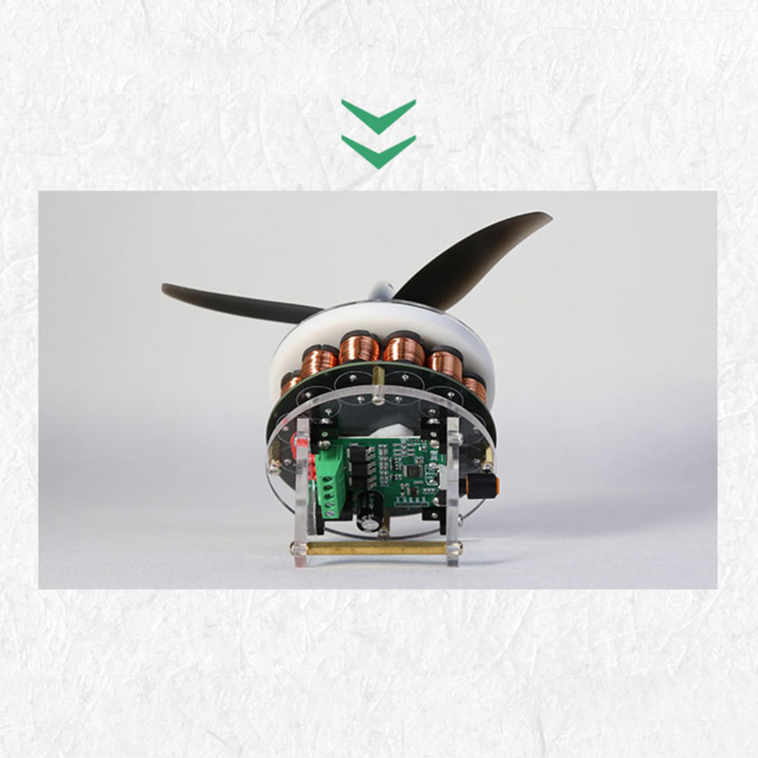 Brushless DC Propeller Motor 12N14P 3-Blade Electromagnetic Coil Motor 1000-1500r/min - stirlingkit