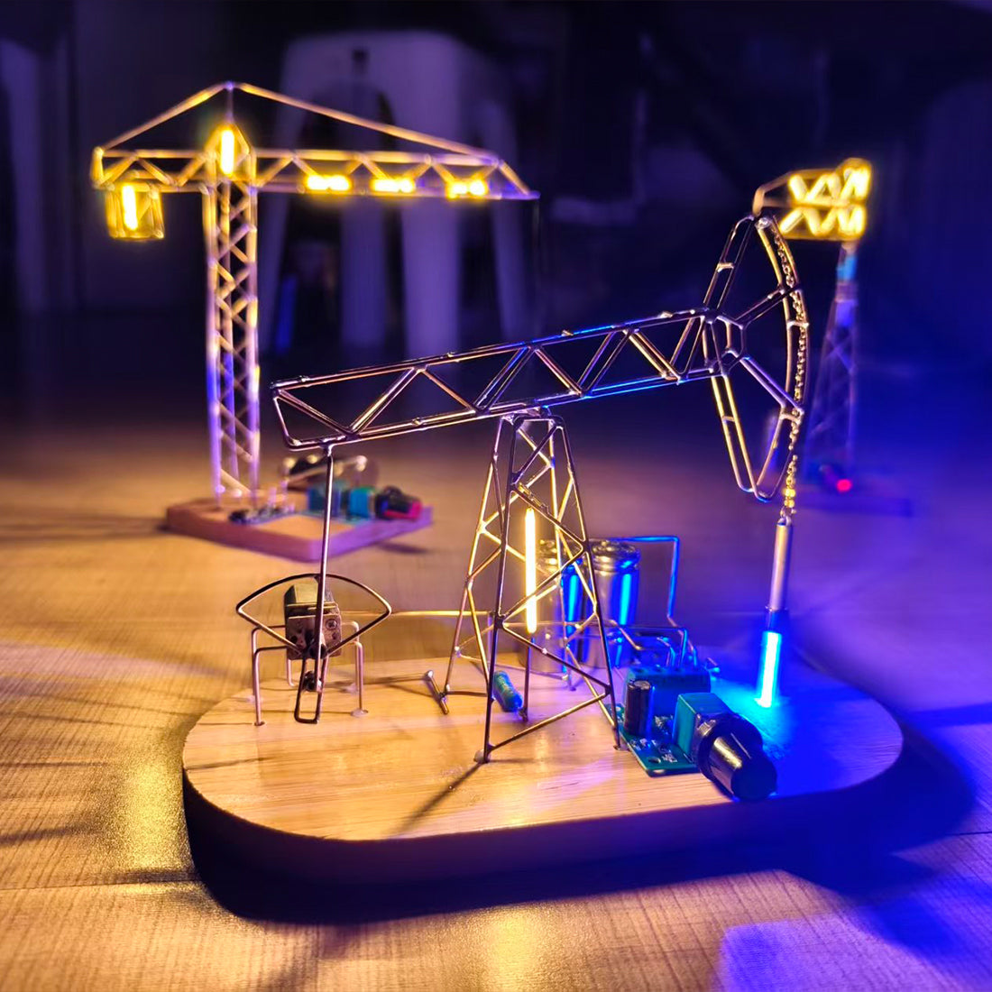 Build a Tiny Oil Pumpjack for Your Desk Nodding Donkey Circuit Sculpture