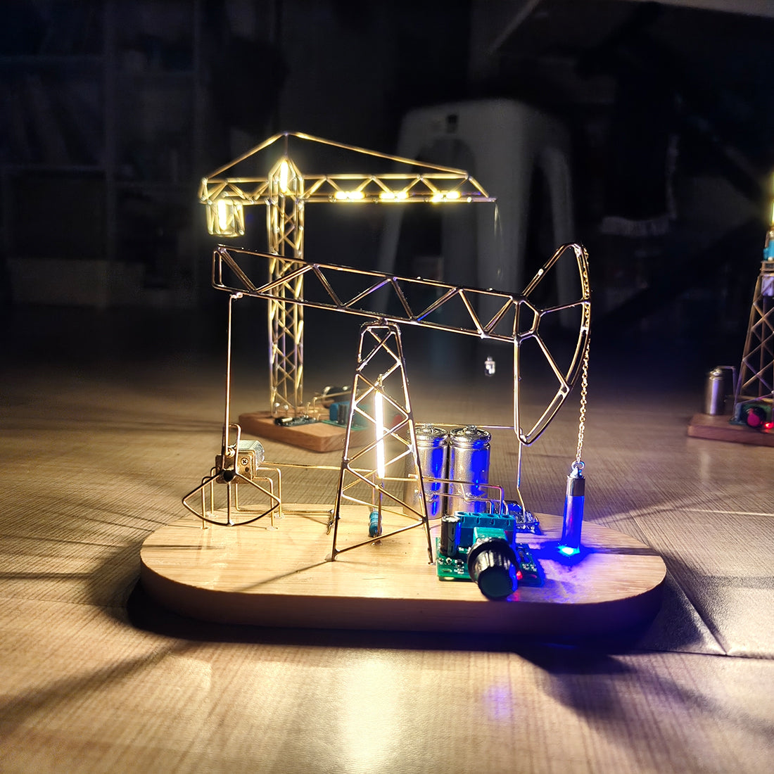 Build a Tiny Oil Pumpjack for Your Desk Nodding Donkey Circuit Sculpture