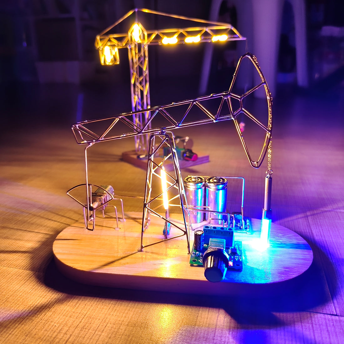Build a Tiny Oil Pumpjack for Your Desk Nodding Donkey Circuit Sculpture