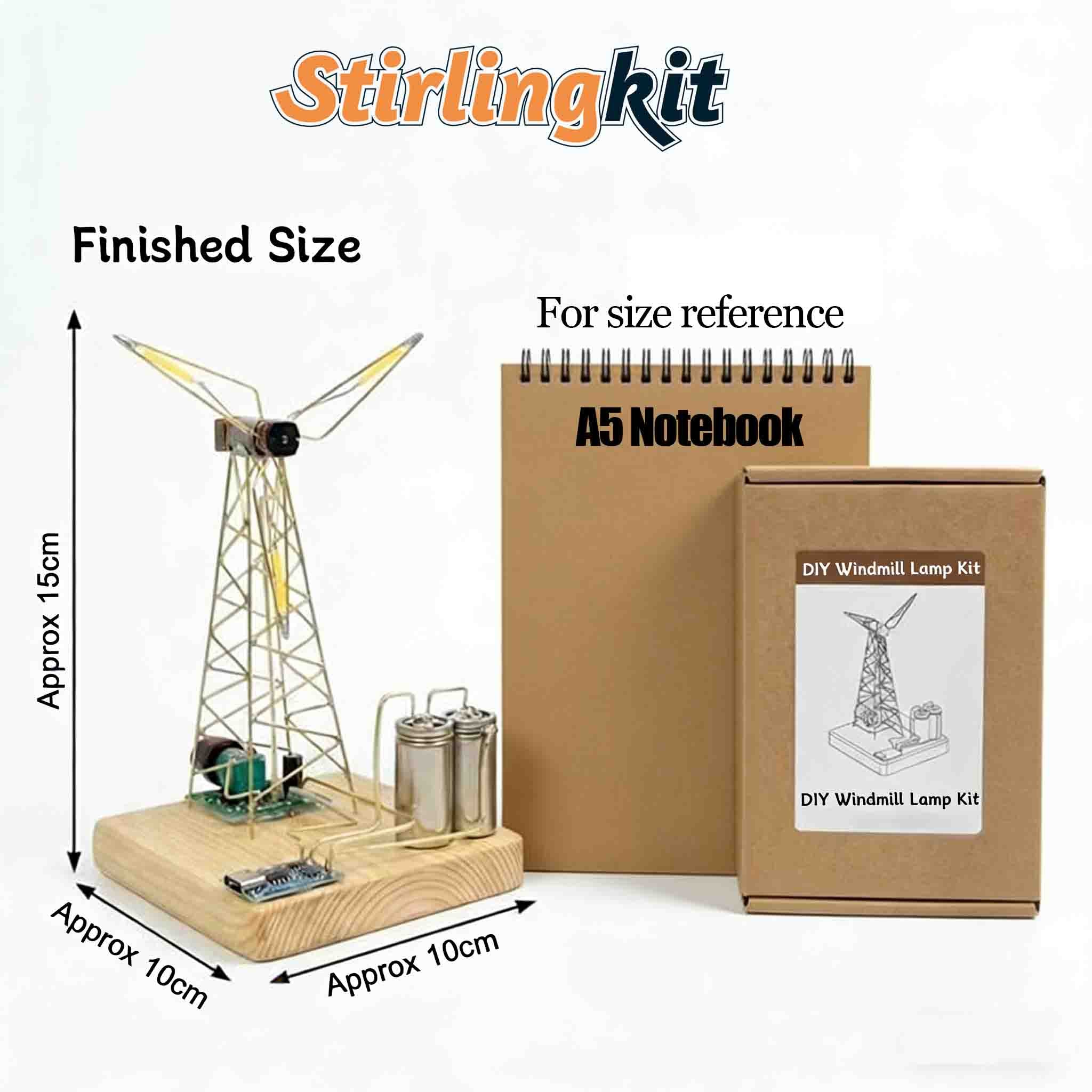 Build Your Own Windmill Desk Lamp DIY Kits Circuit Sculpture Model - stirlingkit