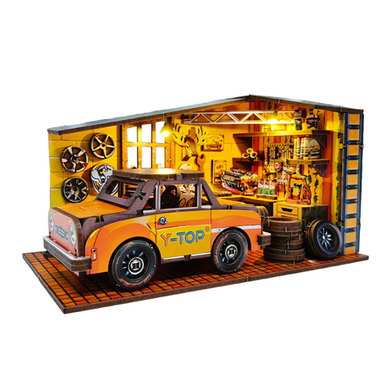 Build Your Own Car Garage  3D Wooden DIY Model Building Kits 200+PCS - stirlingkit