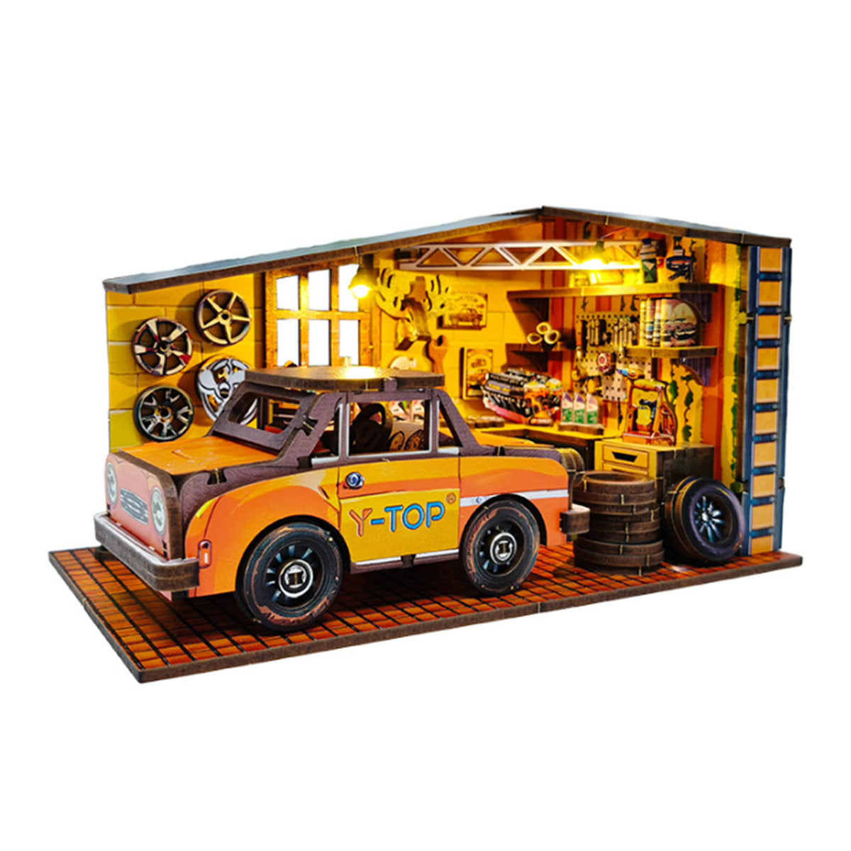 Diy Models Build Your Own Car Garage 3D Wooden DIY Model Building Kits 200+PCS ...