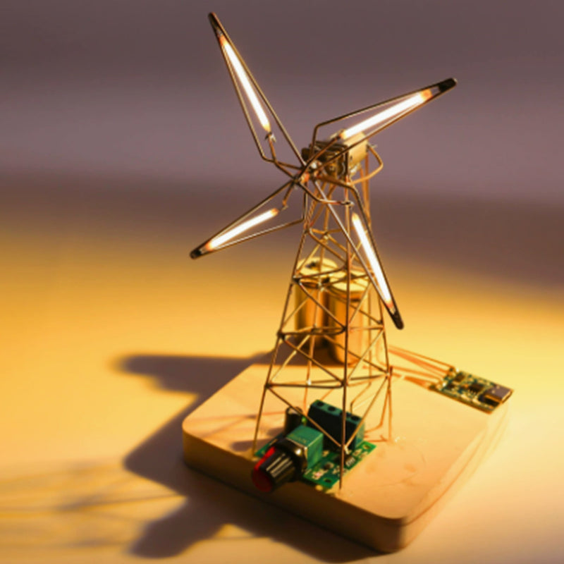 Build Your Own Dutch Windmill Desk Lamp Circuit Sculpture DIY Kits - stirlingkit