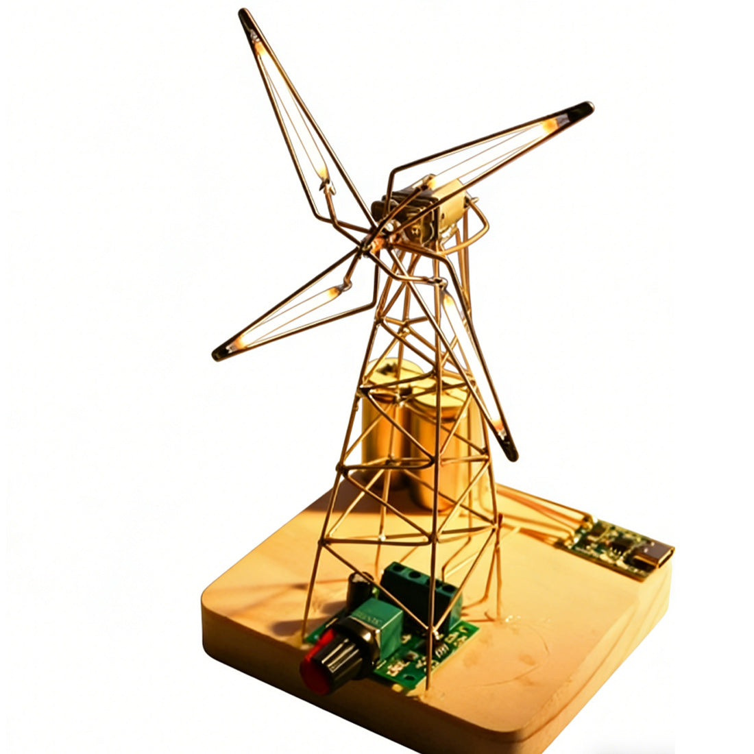 Build Your Own Dutch Windmill Desk Lamp Circuit Sculpture DIY Kits - stirlingkit