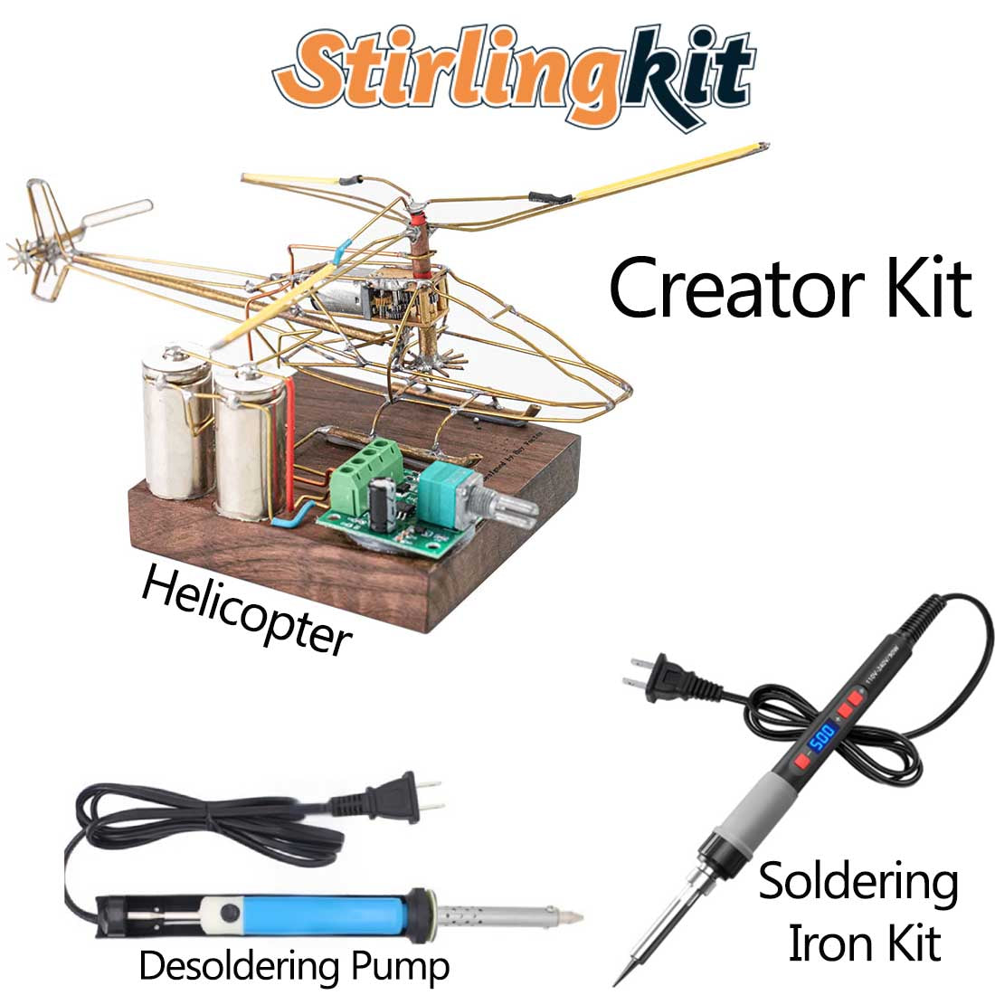 Build Your Own Helicopter Desk Lamp DIY Circuit Sculpture Model