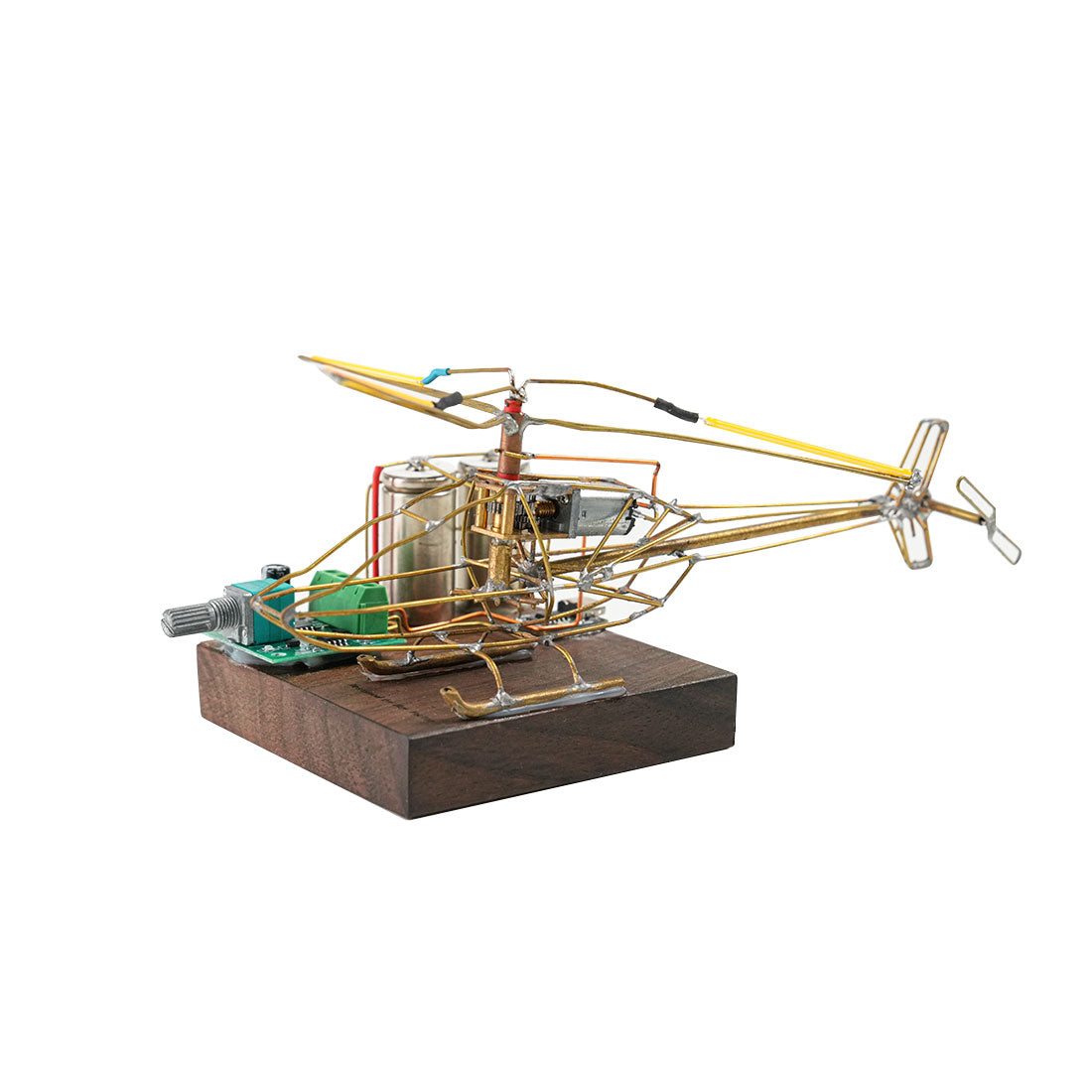Build Your Own Helicopter Desk Lamp DIY Circuit Sculpture Model - stirlingkit