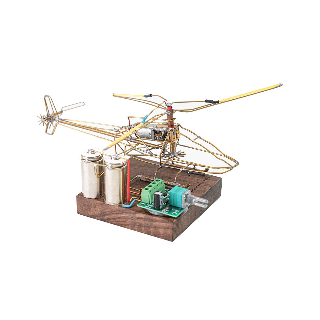 Build Your Own Helicopter Desk Lamp DIY Circuit Sculpture Model - stirlingkit
