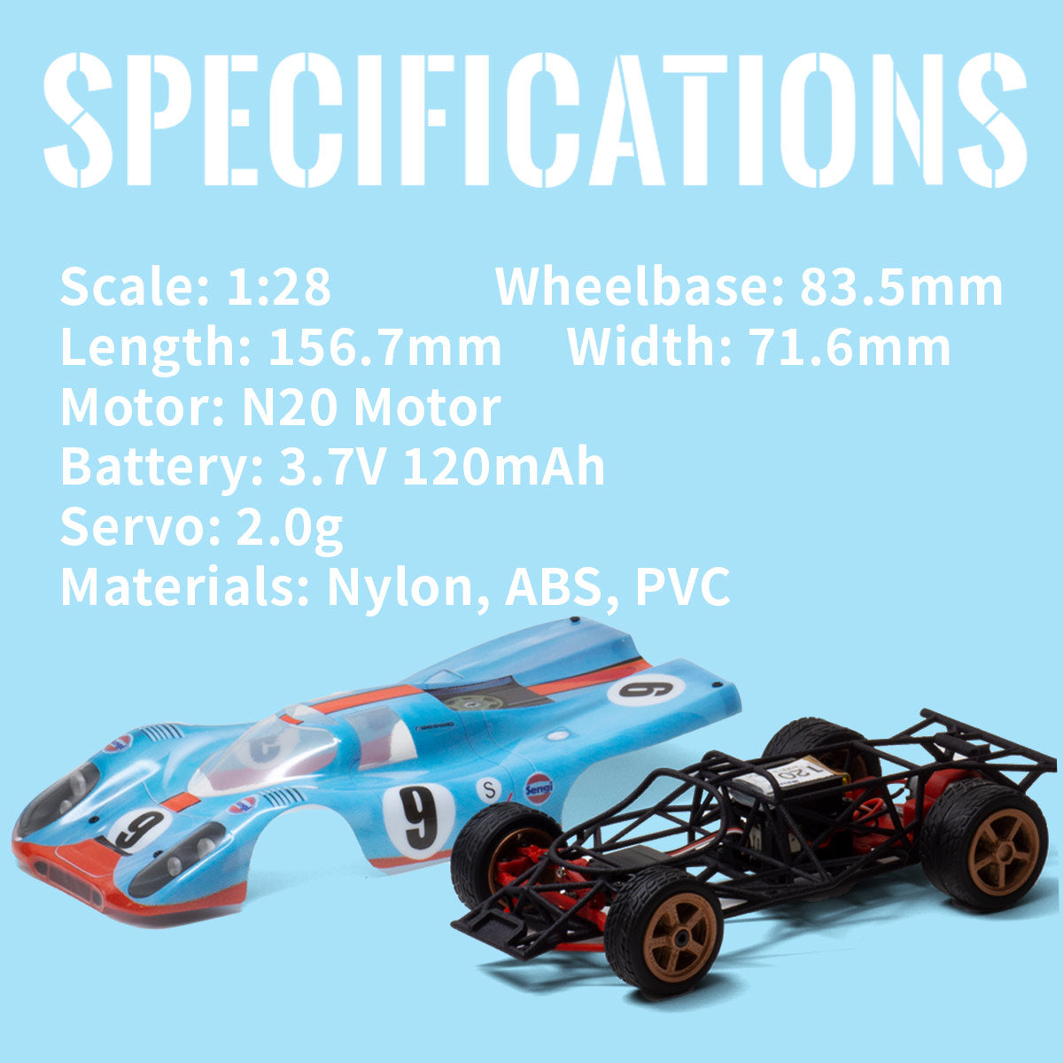 Build Your Own Mini RC Scale Replica Racing Car Model Kits Indoor & Outdoor 1:28 2.4G