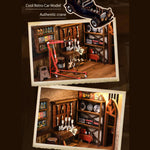 Build Your Own Miniature Mechanic Shop Garage – Auto Repair 3D Wooden House Book Nook Kit (374 PCS)