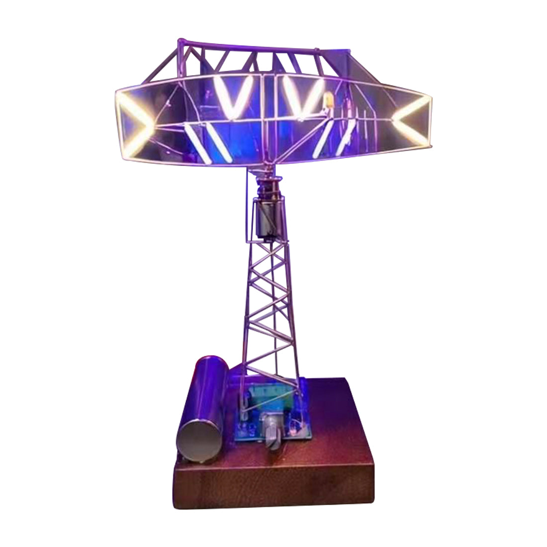 Build Your Own Retro Weather Radar Tower Circuit Sculpture Model Kits with LED Light - stirlingkit