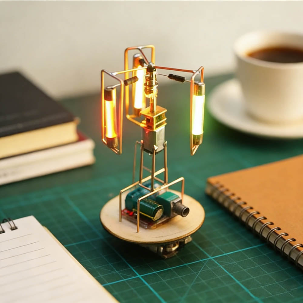 Build Your Own Rotatable Edison LED Light Tower Lamp Circuit Sculpture Model Kits - stirlingkit