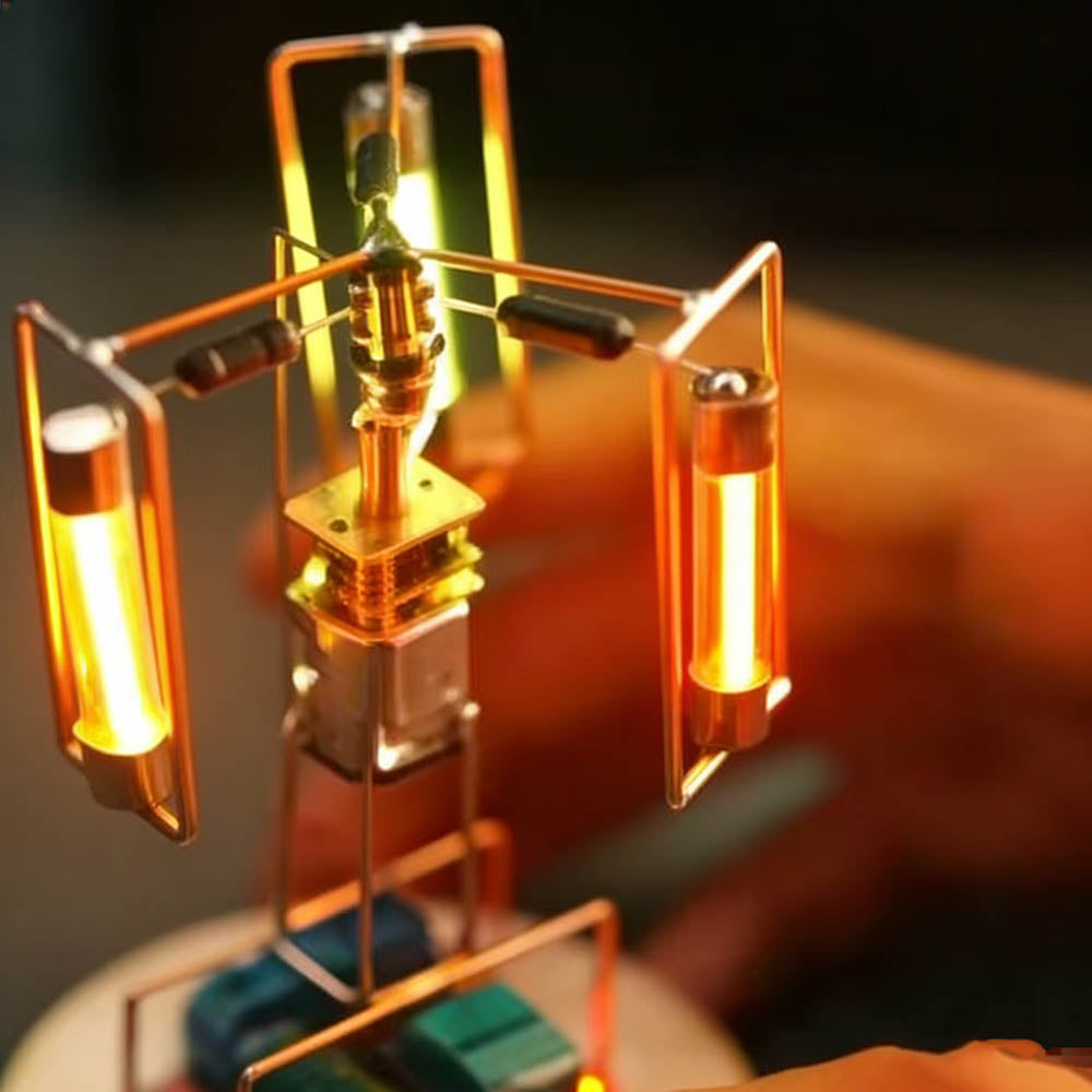 Build Your Own Rotatable Edison LED Light Tower Lamp Circuit Sculpture Model Kits - stirlingkit