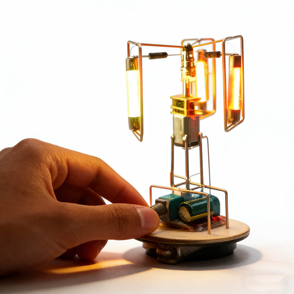 Build Your Own Rotatable Edison LED Light Tower Lamp Circuit Sculpture Model Kits - stirlingkit