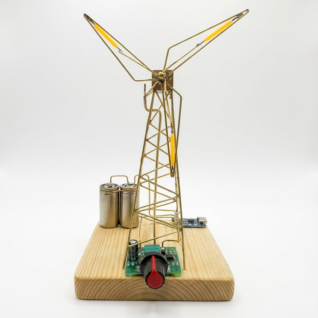 Build Your Own Windmill Desk Lamp DIY Kits Circuit Sculpture Model - stirlingkit
