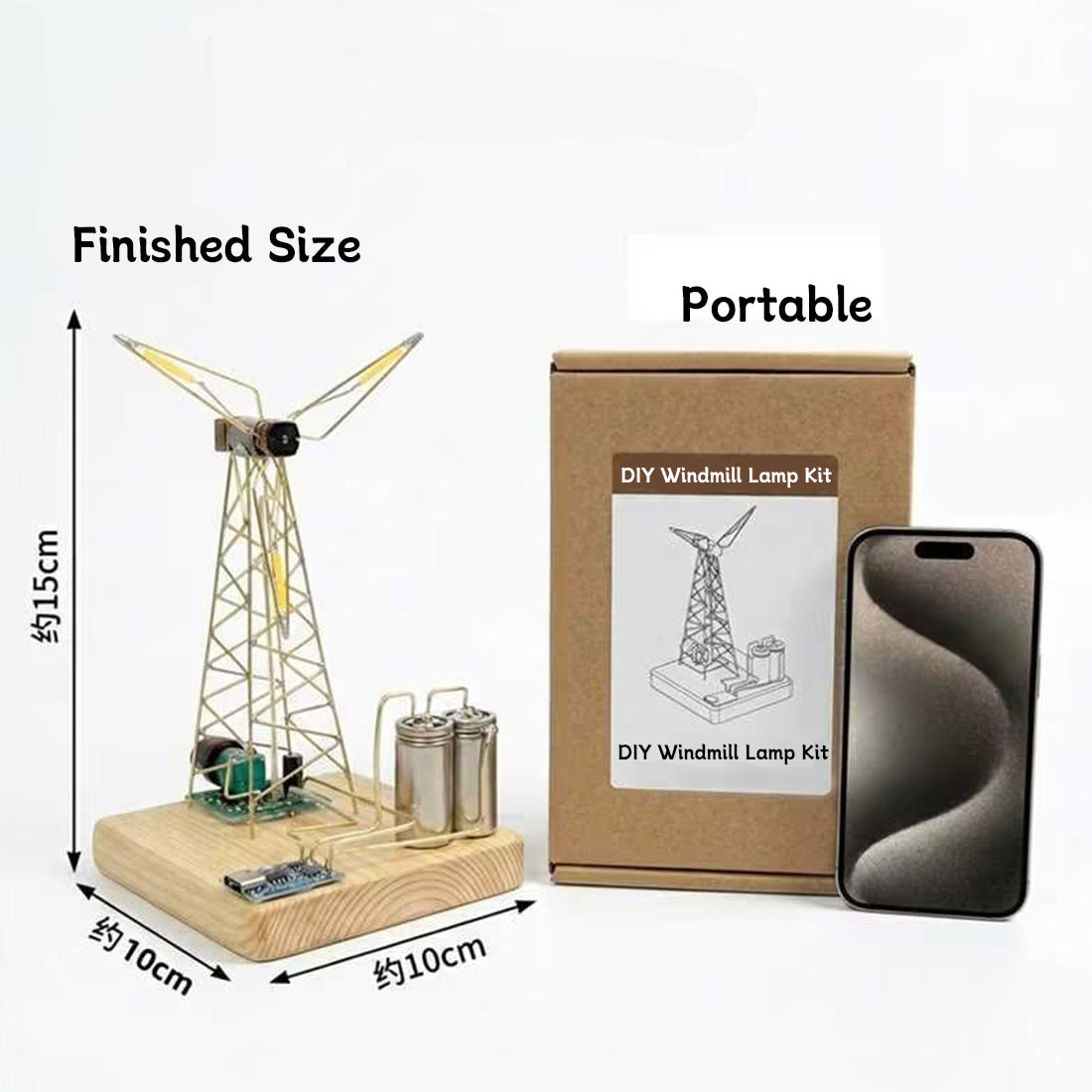 Build Your Own Windmill Desk Lamp DIY Kits Circuit Sculpture Model - stirlingkit