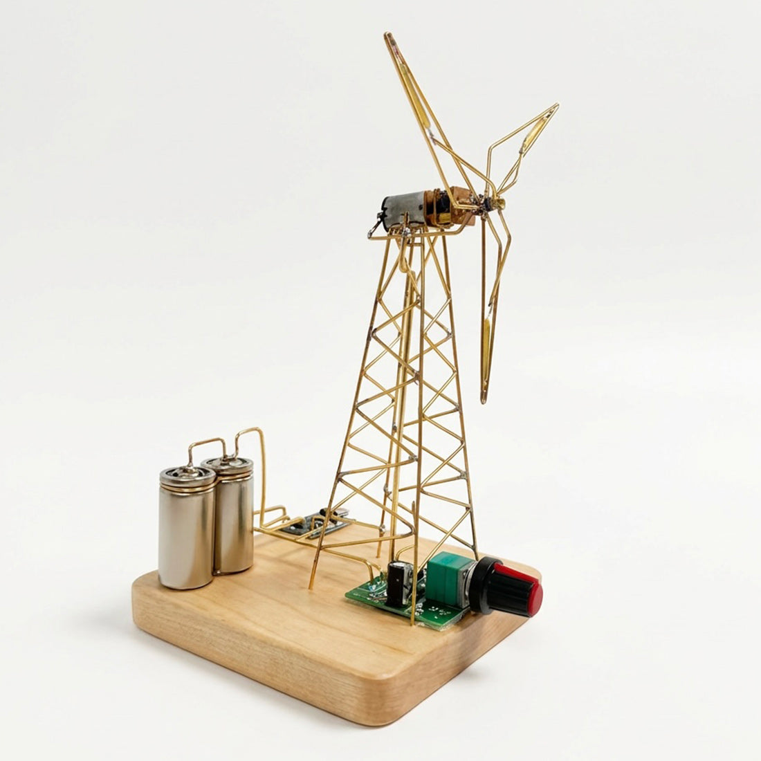 Build Your Own Windmill Desk Lamp DIY Kits Circuit Sculpture Model - stirlingkit