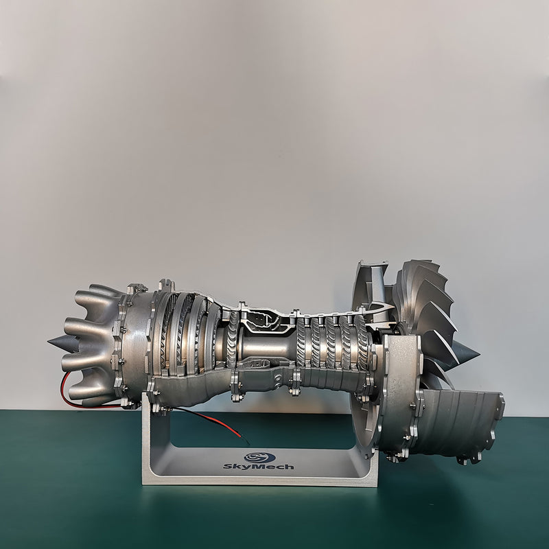 Building a 1/20 Working Jet Turbofan Engine Model Kit Silver - Stirlingkit