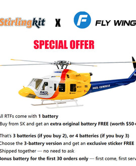 FLYWING BELL-412-V4 RC Military Rescue Helicopter 470-Class 2.4G 6CH RTF RC Airplane Model